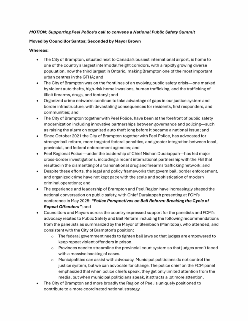Santos Motion - Call for National Public Safety Summit -page 1